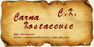 Čarna Kostačević vizit kartica